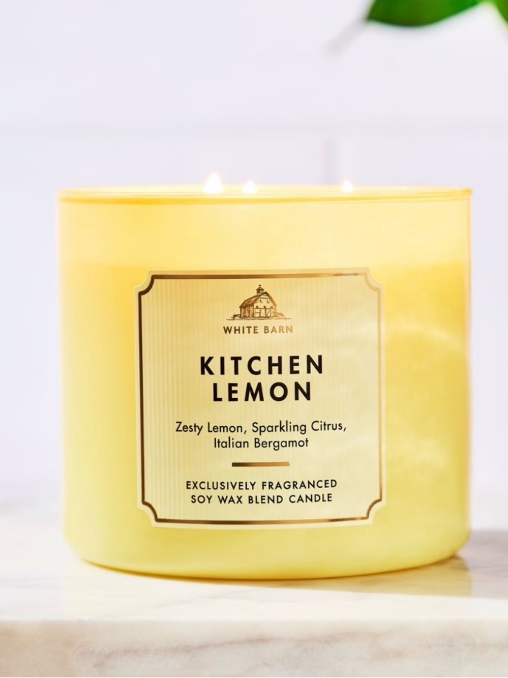 White Barn Kitchen Lemon 3 Wick Candle